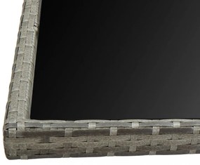 11 részes szürke polyrattan kültéri étkezőszett párnákkal