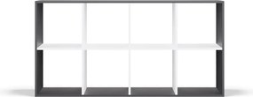 Aldabra Malax 2x4 polc, 147x75x30 cm, antracit-fehér