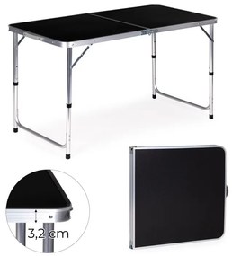 Összecsukható vendéglátóasztal 119,5x60 cm fekete