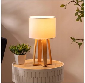 Atmosphera - Asztali lámpa MOLU 1xE27/25W/230V fenyő/fehér
