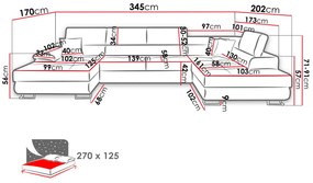 Sarok ülőgarnitúra Alphard Bis (J) (öko-bőr soft 017 + lux 06 + öko-bőr soft 017). 1051160