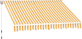 Outsunny Kézi Visszahúzható Napernyő 295 x 245 cm Kültéri Terasz Napernyő Kurblival, Állítható Szög 45°-85°, Alumínium és 280 g/m² Poliészter, Terasz