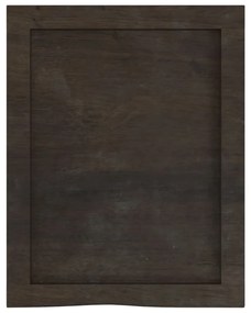 sötétbarna kezelt tömör tölgyfa fali polc 40x50x(2-6) cm