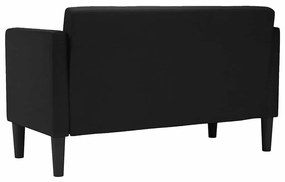 fekete szövet loveseat kanapé 111 cm
