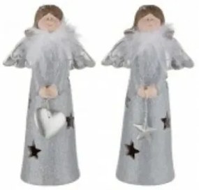 Kerámia angyal "Sarah" szürke csillaggal