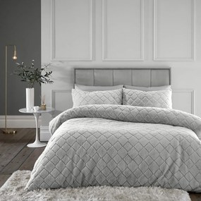 Szürke kétszemélyes mikroplüss ágyneműhuzat 200x200 cm Cosy Diamond – Catherine Lansfield