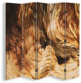 Gario Paraván Hullámos absztrakció fával Méret: 180 x 170 cm, Kivitelezés: Forgó paraván 360°