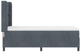 Box Spring Ágy Matrac Sötétszürke 80x200 cm Bársony