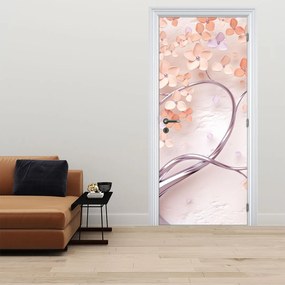 Fotótapéta ajtóra - Korallfa virágai, absztrakt (95x205cm)