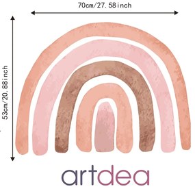 Pink Akvarell Szivárvány Falmatrica