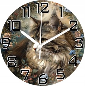 Falióra Csodálatos Macska Virágokkal Ideális Cica Ajándék