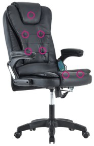 Irodai szék masszázs funkcióval, fekete, TYLER NEW
