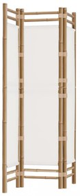3 paneles összecsukható bambusz és vászon térelválasztó 120 cm