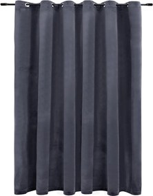 vidaXL antracitszürke bársony sötétítőfüggöny fémkarikákkal 290x245 cm