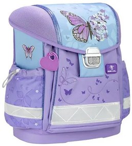 Iskolatáska, fémcsat, BELMIL Classy Purple Blue Butterfly, pillangó (BL40313AG61L)