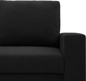 Zeus fotel, egyenes kartámasz, szövet anyag, hab töltet, fekete