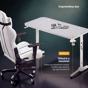 Gamer asztal 140 cm fehér: Diablo X-Mate 1400