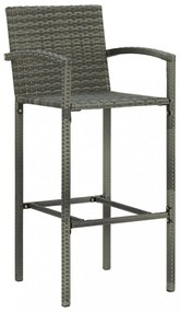 7 részes szürke polyrattan kerti bárszett