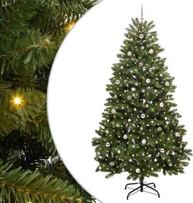 vidaXL Mű karácsonyfa 300 LED-del Zöld 270 cm PVC és fém