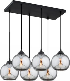 Brilagi - Zsinóros csillár DIOR 6xE27/60W/230V fekete/füstszürke