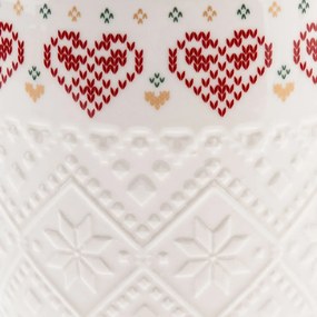 Porcelános bögre Kötött szív 630 ml