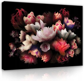 Vászonkép 100x75 Finom virágok sötét háttér kontraszt fény elegancia