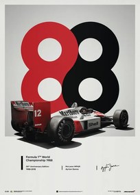 Művészeti nyomat McLaren MP4/4 - Ayrton Senna - 1988 - San Marino GP - 1988, Automobilist