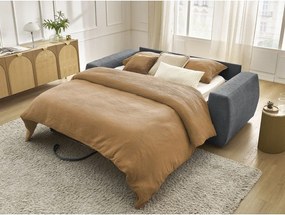 Sötétszürke zsenília kanapé mindennapos alvásra-kinyitható 220 cm Hugo – Bobochic Paris