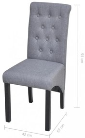 6 db világosszürke szövet étkezőszék