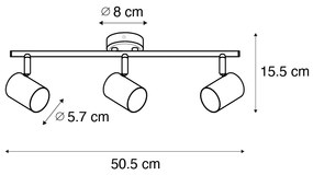 Modern spotlámpa bronz dönthető 3-lámpás - Jeana