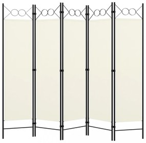fehér 5 paneles paraván 200 x 180 cm