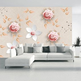 Fotótapéta - Rózsaszín virágok (147x102 cm)