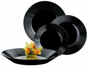 Luminarc HARENA üveg étkészlet 18 részes 6 személyes fekete N5162