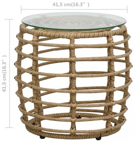 3-darabos tölgyszínű polyrattan bisztrószett