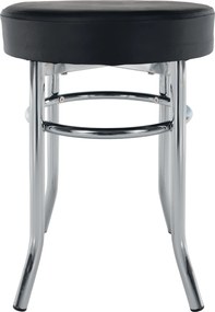 Puff, króm + textilbőr fekete, IRENA