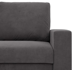 Zeus fotel, egyenes kartámasz, kordbársony, bonell töltet, szürke