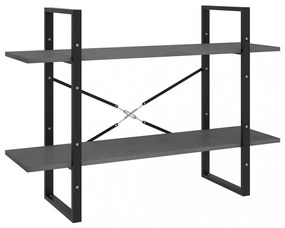 kétszintes szürke tömör fenyőfa könyvszekrény 100 x 30 x 70 cm