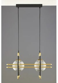 Jupiter 2029 - Csillár zsinóron FIORI 2xG9/10W/230V fekete/arany/átlátszó