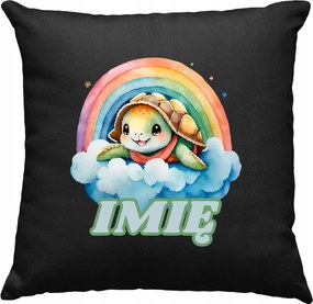 Gyerek párna Teknős szivárvány +Név fekete