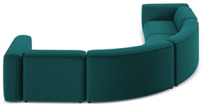 Türkiz bársony sarokkanapé Ekahi – Makamii