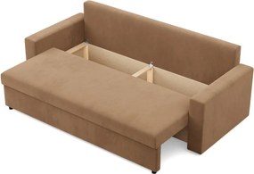 Zeus kanapéágy, szövet anyag, bonell töltet, egyenes kartámasz, barna