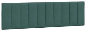 sötétzöld bársony ágykeret LED-világítással 180 x 200 cm