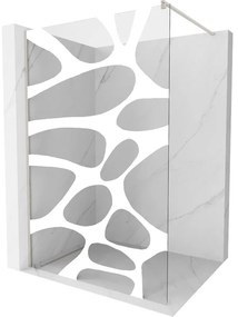 Mexen Kioto, Walk-In zuhany paraván 80 x 200 cm, 8 mm átlátszó üveg fehér mintás, csiszolt acél profil, 800-080-101-97-97