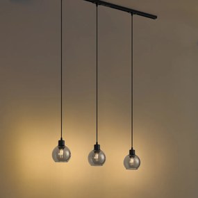 Modern railsysteem zwart met 3 hanglampen 1-fase - Iconic Lava