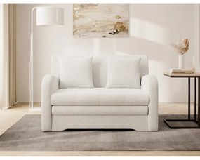 Fehér buklé kinyitható-tárolóhelyes kanapé 130 cm Ario – ELTAP