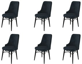 Pare Anthracite and Black étkezőszék szett, 6 db, 6 db