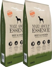 vidaXL 2 db „Maxi Adult Essence Beef & Chicken” prémium kutyatáp 30 kg