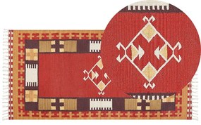 Színes kilim gyapjúszőnyeg 80 x 150 cm PARAKAR Beliani