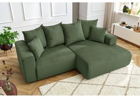 Zöld bársony sarokkanapé Enjoy – Bobochic Paris