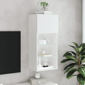 fehér TV-szekrény LED-lámpákkal 40,5x30x90 cm
